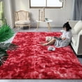 thumbnail image 3 of Junovo Luxury Velvet Shag Area Rug Modern Indoor Fluffy Rugs, Extra Comfy and Soft Carpet For Bedroom Living Room Kids Room,8'x10',Wine Red, 3 of 7