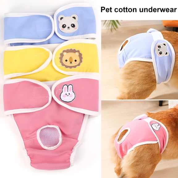 TELOLY Pet Menstrual Pants Female Dog Diapers Sanitary Panties Breathable Dog Period Pads Underwear for Small Medium Dogs