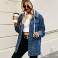 thumbnail image 5 of Atogsazn Women's Denim Jackets Casual Button Oversized Long Sleeve Jacket Spring Fall Clothes Fashion 2024 F-Dark Blue XL on Clearance, 5 of 5