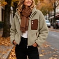 thumbnail image 4 of IUYRTFE Women's Fleece Full-Zip Hooded Jacket Winter Coat Casual Warm Outerwear with Pocket, 4 of 9
