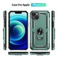thumbnail image 3 of Compatible with iPhone 13 Case Built-in 360 Ring Holder Kickstand, Extreme Protection Military Armor Magnetic Car Dual Layer Protective Heavy Duty Phone Cover For iPhone 13,Darkgreen, 3 of 8