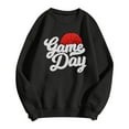 thumbnail image 3 of Arlun Sweatshirts for Women Fashion Game Day Letter Printed Basketball Graphic Sweatshirt Long Sleeve Loose Cozy Crewneck Pullover Tops Black XL, 3 of 3