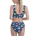 thumbnail image 5 of High Waisted Bikini Sets For Women, Colorful Cartoon Funny Cute Shark Swimsuits Tummy Control, Two Pieces Bathing Suit, 5 of 8