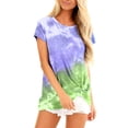 thumbnail image 1 of Tops de mujer Blusa suelta informal de moda para mujer Camiseta con cuello redondo con estampado de Tiy-dye Fridja ghk1702, 1 of 4