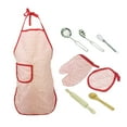 thumbnail image 2 of Cyber and Monday Deals 2023 Toys 8Pcs Kids Cooking And Baking Set Kitchen Costume Pretend Role Play Kit Apron Red, 2 of 4