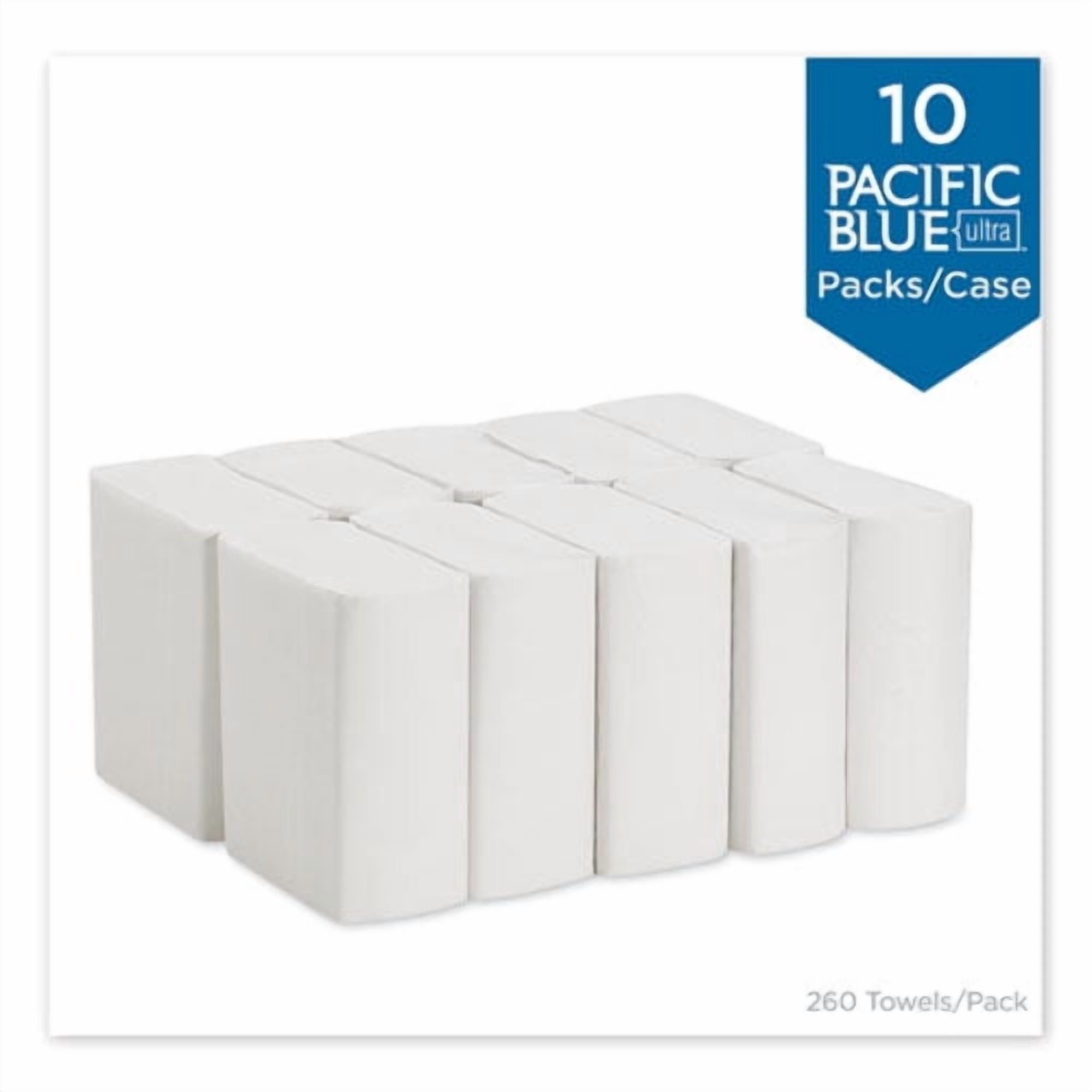 Pacific Blue Ultra Z-Fold Folded Paper Towels, 1-Ply, 8 x 11, White, 260/Pack, 10 Packs/Carton | Bundle of 2