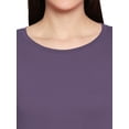 thumbnail image 5 of eloria Women's T-Shirt Round Neck Solid Color Plain Full Sleeve T-Shirt Color: Violet | Size: XL, 5 of 7