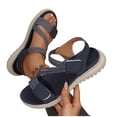 thumbnail image 5 of Womens Sandals Wedge Sandals Casual Fashion Adjustable Hook and Loop Strap Open Toe Thick Sole Shoes for Summer Beach Daily Walking, 5 of 9