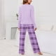 thumbnail image 5 of Conjunto de Pijama ANGGREK de Manga Larga Transpirable Suelto 2 Piezas para Mujer, 5 of 6