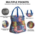 thumbnail image 3 of Boho Bohemia Pioneer Flower Drawstring Lunch Bag Women - Drawstring Lunch Bag Insulated for Work Office - Stain-Resistant Large Lunchbags for Women with Multi-Pockets, 3 of 6