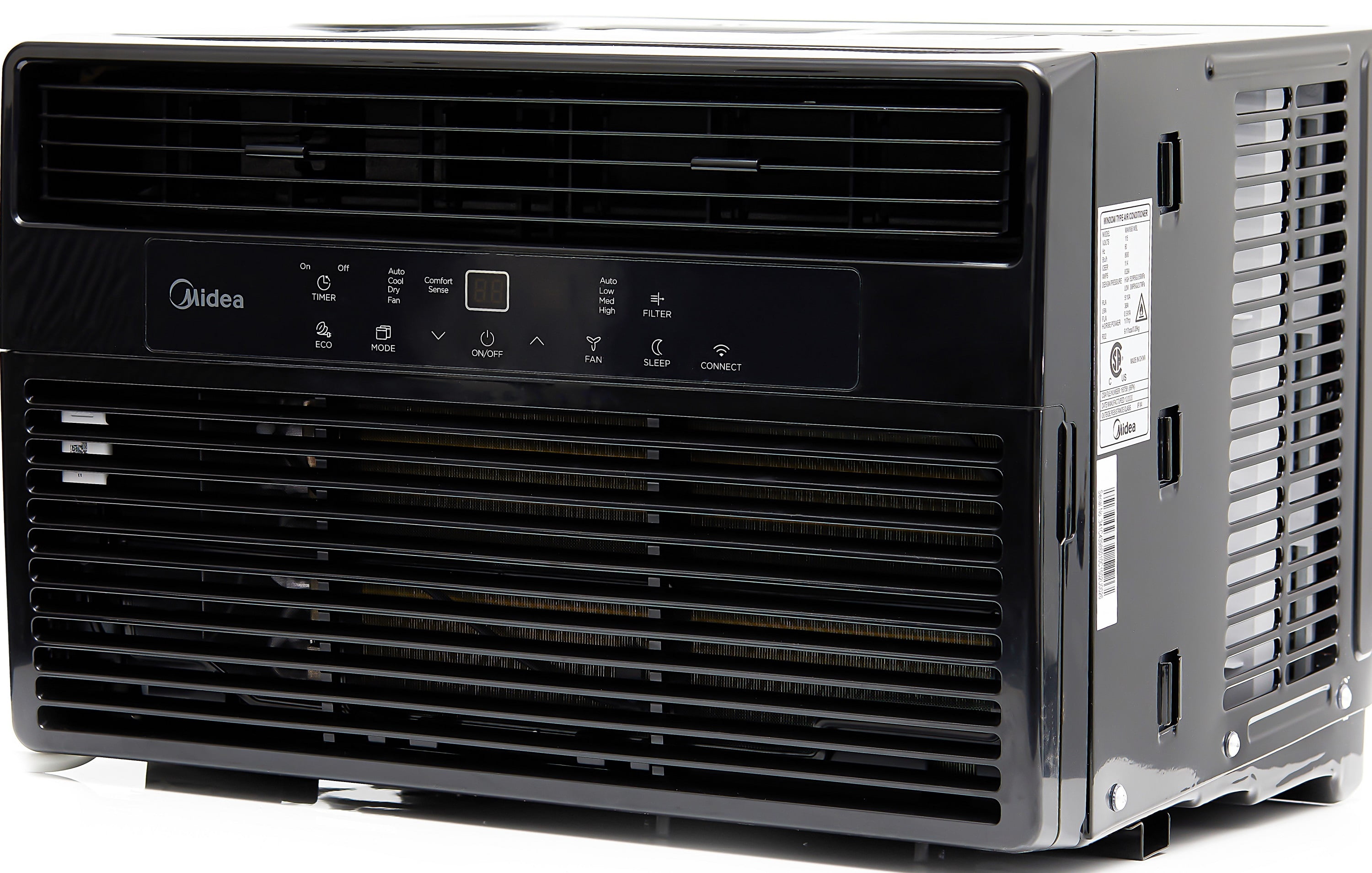 Midea 8,000 BTU 115V Smart Window Air Conditioner with Comfort Sense Remote, Covers up to 350 Sq. ft., Black, MAW08S1WBL, New