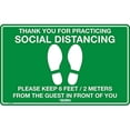 thumbnail image 2 of 16"W x 10"H Social Distancing Floor Sign, Vinyl Adhesive, Green, 2 of 4