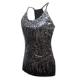 thumbnail image 6 of Leesechin Women Sequin Tops Sparkly Glitter Ladies’s Sequin Tops Glitter Party Tank Vest Camis, 6 of 7