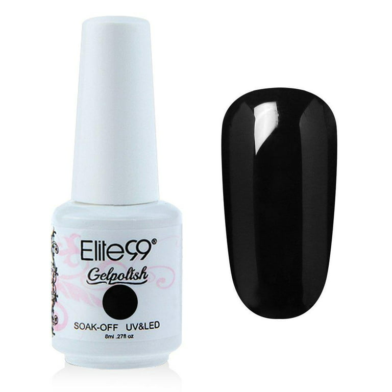 Elite99 Gel Polish Soak Off Gel Nail Polish UV LED Nail Art Black 8ml 1348  G1348