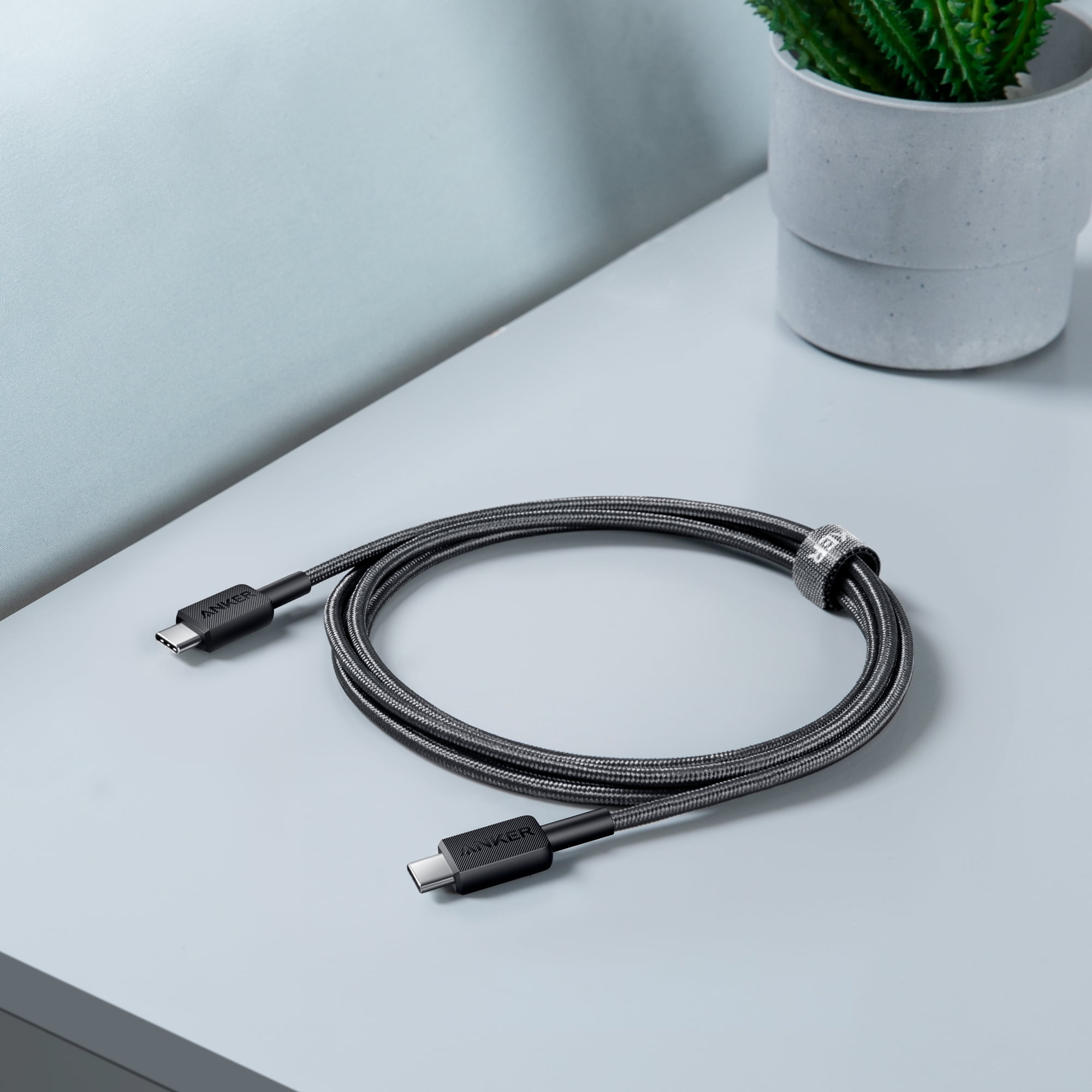 Anker Braided USB-C to USB-C Cable, 10 ft, 60W Fast Charging Cable