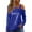 #221-Blue, variant on Red Sequin One Shoulder Top, Women's Long Sleeve Asymmetric Off-Shoulder Blouse, Sparkling Party & Evening Wear