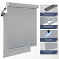 thumbnail image 3 of Blackout Roller Shades for Windows,Cordless,Roller Blinds for Windows,Thermal Insulated Fabric Window Blinds for Home,Office,Bedroom,Door, Grey, 27"W x 72"H, 3 of 11