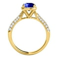 thumbnail image 4 of Aonejewelry 1.20 Ct. Halo Beautiful Design Tanzanite and Diamond Engagement Ring In 14k Solid Yellow Gold, 4 of 4