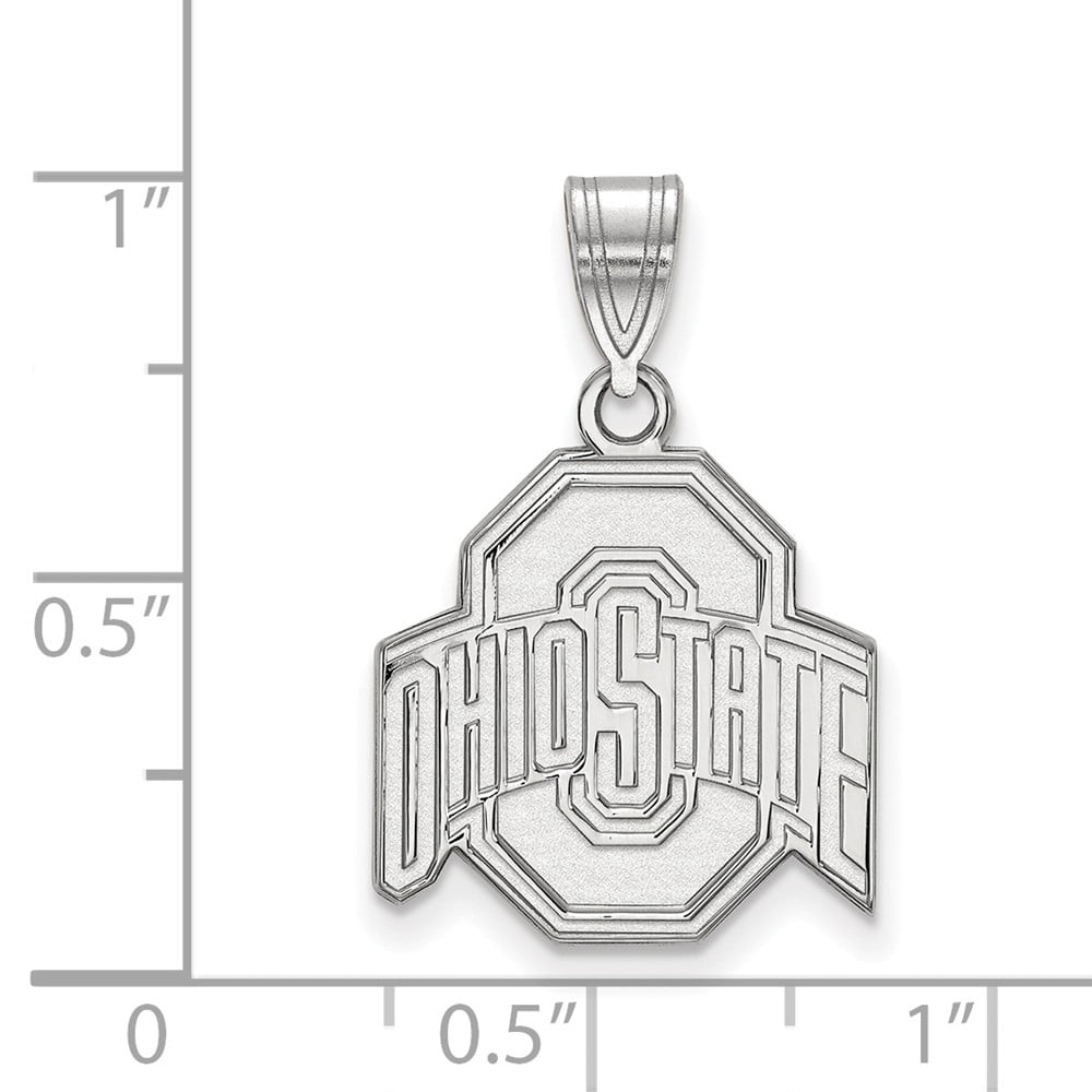 White Sterling Silver Charm Pendant Ohio NCAA State University 15 mm 7 White Sterling Silver Charm Pendant Ohio NCAA State University 15 mm 7