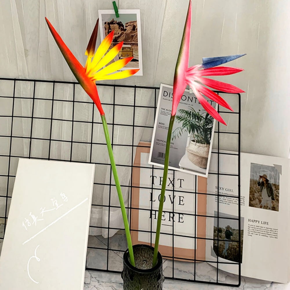 MODANU 20Pcs Bird of Paradise Greenery Plants, 22" Artificial Flowers Large Elegant Flowers Faux Flowers Bouquet Suitable for DIY Home Decor Party Theme Display (Yellow)