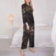 thumbnail image 3 of Balery Classical Style Brown Owl Conjunto de Pijama con Estampado para Mujer, Conjunto de Dos Piezas con Manga Larga, Ropa de Dormir Suave con Bolsillos, Pijamas Cómodos-Medium, 3 of 7