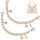 thumbnail image 1 of 2 cadenas de repuesto para bolso, 25 cm (9,8"), correas de cadena corta con dije de estrella de mar y concha, extensor de asa para bolso, cadenas decorativas de verano para la playa, cadena dorada, 1 of 9