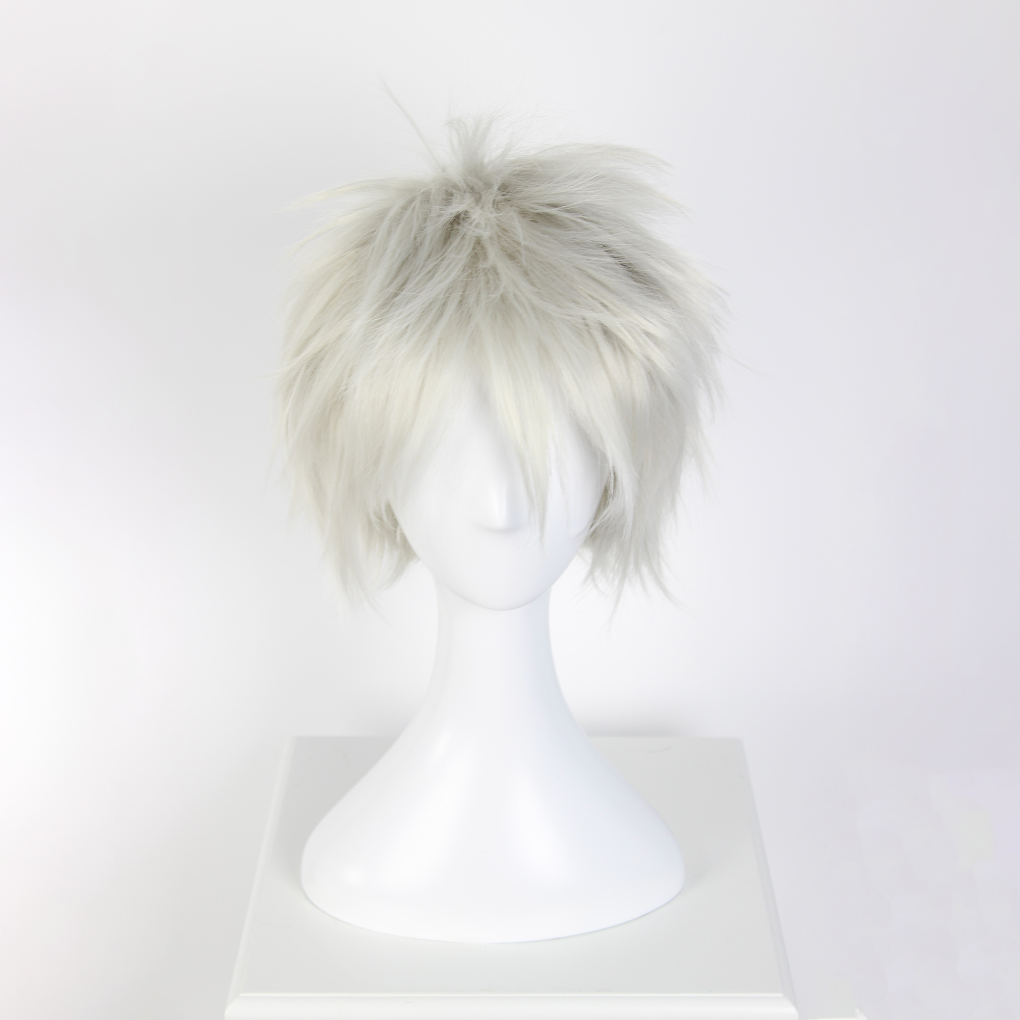 Unique Bargains Human Hair Wigs for Women Lady 12" Light Grey Curly Wig with Wig Cap