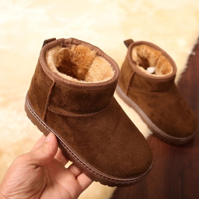 Botas de nieve para niños y niñas, de invierno, con forro polar grueso, cálidas, de algodón, antideslizantes