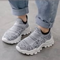 thumbnail image 2 of Sopiago Toddler Girl Sneaker Comfortable Knitted Walking Shoes Mesh Sports Shoes Breathable Running Shoes Kids Gray (Little Kid/Big Kid),10.5, 2 of 5