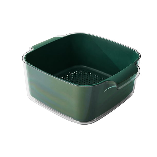 Cesta para escurrir frutas de cocina Colador de cocina Recipiente para lavar verduras Escurridor de platos Verde oscuro