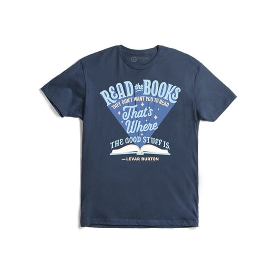Levar Burton: Read the Books They Don't Want You to Read Unisex T-Shirt Large, (Other)