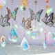 thumbnail image 3 of Atrapasueños YONGSHENG de 7 piezas con prisma de cristal candelabro de mariposa decoración colgante para el hogar, 3 of 5