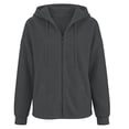 thumbnail image 7 of Aihuaihua Zip Up Hoodie Women Oversized 2026 Zip Up Y2K Hoodies Casual Long Sleeve Sweatshirts Fall Spring Track Jackets (Dark Gray,L), 7 of 7