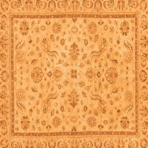 Ahgly Company Indoor Square Oriental Orange Traditional Area Rugs, 4' Square