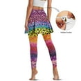thumbnail image 3 of POLERORainbow Leopard Art Design Skirted Leggings with Skirts for Women High Waist Tennis Workout Pants with Pockets for Golf Tennis Pickleball Yoga Legging Butt Lifting Athletic Pants, 3 of 6