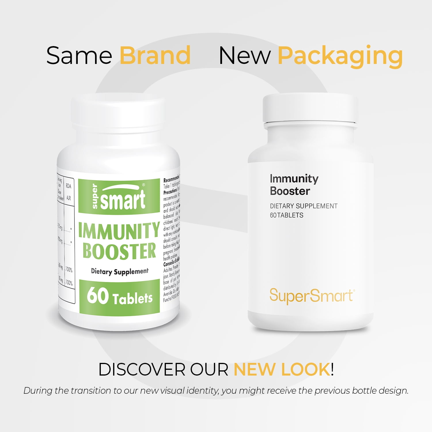 SuperSmart Immunity Booster (Advanced Formula) - with Echinacea, Beta Glucan, Vitamin C, Zinc - Natural Supplement | Non-GMO & Gluten Free - 60 Tablets