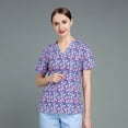 thumbnail image 1 of Ropa quirúrgica estampada, traje dividido de manga corta, ropa de mano para cepillo de médico, ropa de trabajo de verano de algodón fino para quirófano quirúrgico, 1 of 5