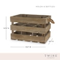 thumbnail image 4 of Twine Dark Wood 6-Bottle Crate, Rustic Wine Holder, Home Décor, Wine Gifts, 4 of 6