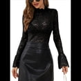 thumbnail image 3 of Blusas de Encaje para Mujer, Blusas Transparentes de Larga para Mujer, Blusas Informales Elegantes. Negro S, 3 of 8
