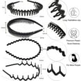 thumbnail image 5 of Square 8-Pack No-Slip Grip Headbands with Comb Teeth - Classic Black Skinny Plastic Headbands for Women & Men, Secure Hold Hair Accessories for All Hair Types , Black, 5 of 7