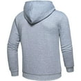 thumbnail image 3 of Dresfit Waffle Jacket for Men Zip Up Pullover Sweatshirt Drawstring Jacquard Plaid Workout Hoodie Long Sleeve Hooded Full Zip Winter Sweatshirt Light Gray S, 3 of 4