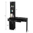thumbnail image 3 of OmySalon Barber Station Wall Mount Salon Hair Styling Beauty Spa Equipment with 2 Drawers, 1 Storage Cabinet, 3 Open Shelves (Black), 3 of 6