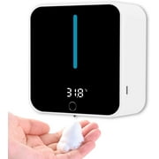 Wall-Mounted Automatic Soap Dispenser, LCD Screen Soap Dispenser Displays Ambient Temperature and Speed, Can Be Cleaned with One Button 400ML, Foam Only TILIYHELLO