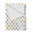 thumbnail image 2 of Baby Shower Soft Flannel Fleece Blanket, Rainbow Colored Arrangement of Oval Shapes Traditional Circular Pattern Spots, Cozy Plush for Indoor and Outdoor Use, 70" x 90", Multicolor, by Ambesonne, 2 of 5