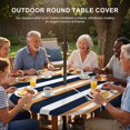 thumbnail image 3 of Round Outdoor Tablecloth with Umbrella Hole and Zipper, Orange Navy Blue Striped Tablecloth with Elastic Waterproof, Minimalist Farmhouse Lines Patio Table Covers for 36" - 44" Picnic Pool Tables, 3 of 9