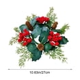thumbnail image 3 of Christmas Tabletop Candle Ring Wreath, Artificial Holly Berry Pinecone Mini Garland For Pillar Candle Holder Dining Table Centerpiece Home Holiday Decor.Red, 3 of 6