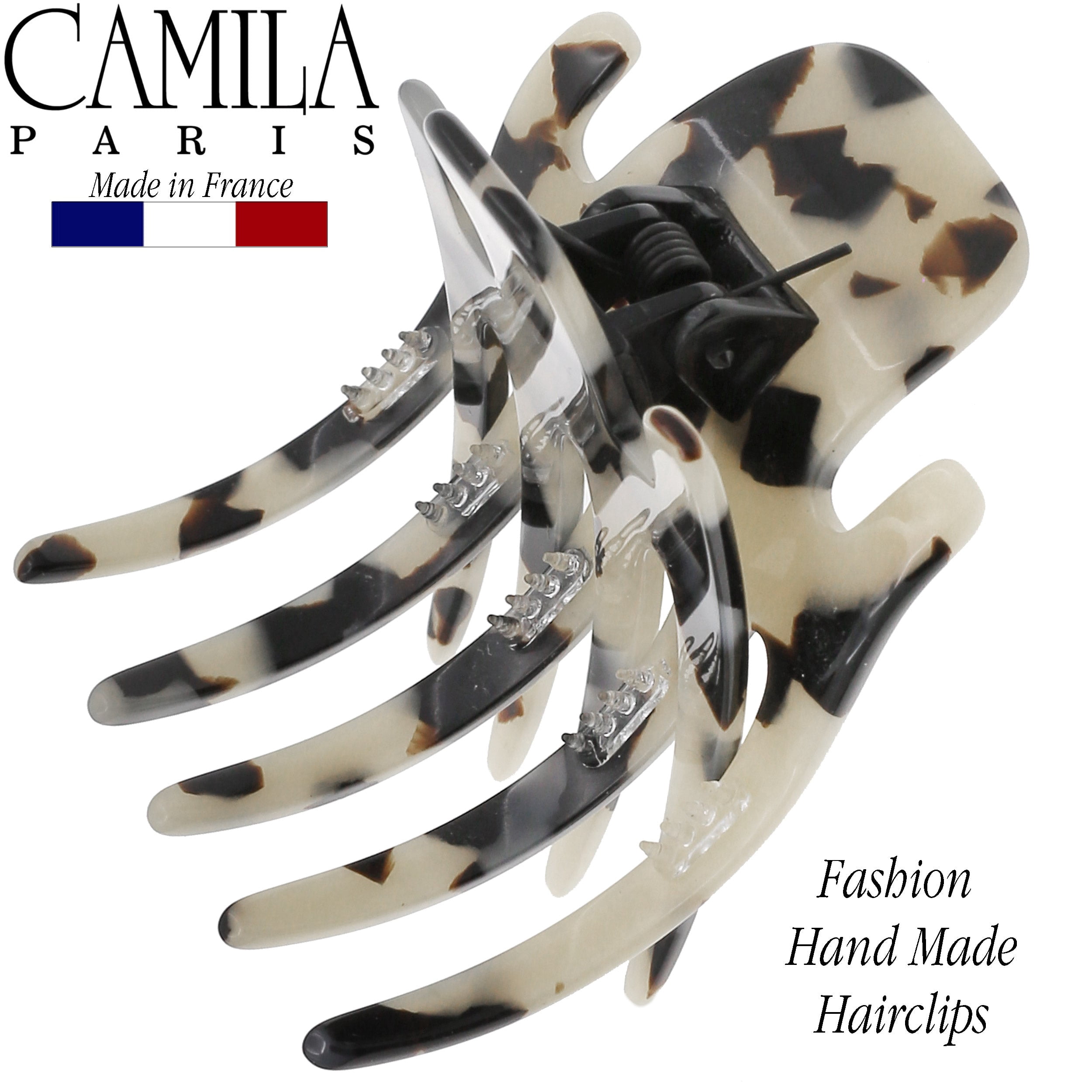 Camila Paris CP3476 French Hair Clip for Women, Hand-Made Hair Side Clips, 2 Inch Girls Hair Claw Clips Jaw Fashion Durable Styling Hair Accessories for Women, Strong Hold No Slip Grip, Made in France