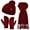 C-Wine Red, variant on 3 Pieces Women Winter Beanie Hat Gloves Scarf Set, Soft Warm Thick Touch Screen Knitted Black