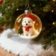 thumbnail image 1 of Adorno navideño de bola de cristal con miniescena invernal | Esfera transparente 3D con Papá Noel y destellos | Colgante para árbol festivo, regalo para decoración navideña, 1 of 5