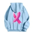 thumbnail image 4 of Fiaer,Womens Cancer Awareness Hoodies,Women's Full Zip Oversized Ribbon Feathers Printed Hooded Sweatshirts,Loose Fit Casual Trendy Hooded Jackets Sky Blue1 XL, 4 of 5